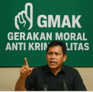 Ketua Gerakan Moral Anti Kriminalitas (GMAK) Saeful Bahri saat memberikan pernyataan kepada awak media, menuntut Kapolda Banten segera mengusut tuntas dugaan pungli di Puskesmas Kumpai, Lebak, Rabu (16/10/2025).(Gambar/ilustrasi)