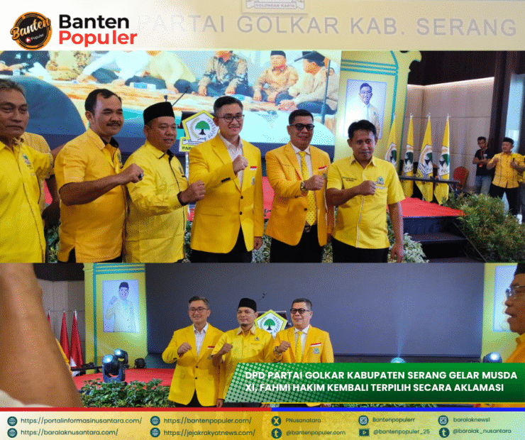 Fahmi Hakim terpilih kembali sebagai Ketua DPD Partai Golkar Kabupaten Serang dalam Musda XI di Swiss-Belinn Modern Cikande, 18 Oktober 2025.