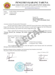 Undangan kegiatan yang disebarkan oleh pihak Karang Taruna Kecamatan Anyer Kabupaten Serang Provinsi Banten dianggap ilegal atau tidak sah, pasalanya kepengurusan Karang Taruna Kecamatan Anyer sudah habis masa jabatannya terhitung sejak 15 September 2025.