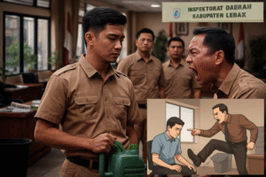 EK, pegawai honorer Inspektorat Lebak, mengaku mengalami kekerasan fisik dan verbal oleh atasannya berinisial R pada Jumat (14/11/2025). (Gambar: Ilustrasi/Bantenpopuler.com)