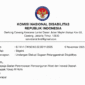 Dokumen resmi Komisi Nasional Disabilitas (KND) RI bertanggal 6 November 2025, yang berisi undangan diskusi klarifikasi kepada Kepala Baperida Lebak terkait dugaan pelanggaran hak dua perempuan Tuli, RU dan SF. (screenshot Surat Undangan)