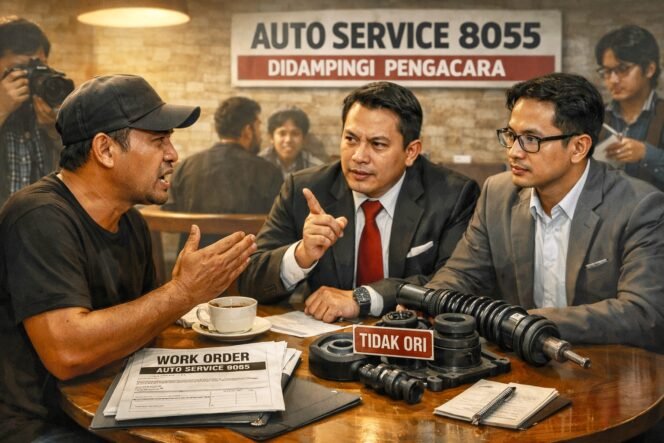 
					Klaim Sparepart Ori Diperdebatkan, Bengkel AUTO SERVICE 8055 Hadirkan Dua Pengacara Temui Konsumen