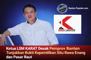 Ketua LSM KARAT, Iwan Hermawan, menegaskan tuntutan agar Pemerintah Provinsi Banten membuka bukti kepemilikan sah atas Situ Rawa Enang dan Pasar Raut di Desa Kemuning, Kabupaten Serang. (Foto: Dok. LSM KARAT Banten/ Bantenpopuler.com)