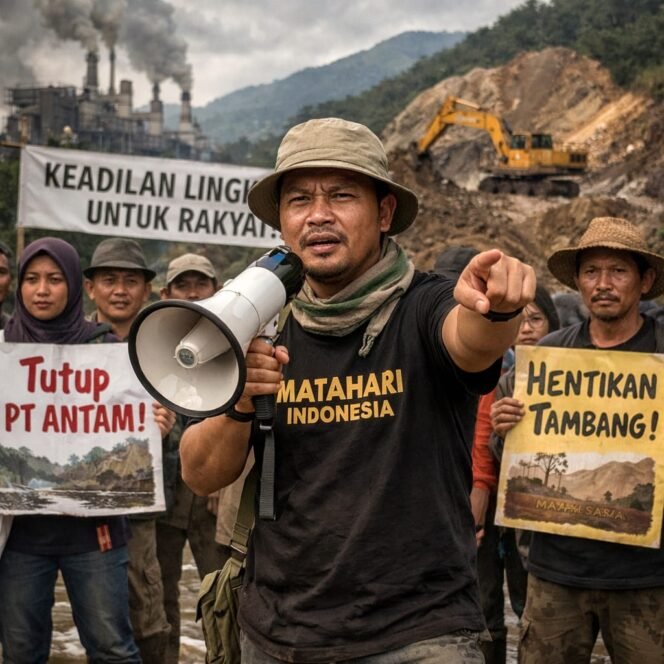 
					Aktivitas pertambangan PT Antam Tbk di Kecamatan Nanggung, Kabupaten Bogor. Sejumlah warga dan aktivis menilai operasional tambang berdampak pada kerusakan lingkungan serta menurunnya kualitas hidup masyarakat lingkar tambang. ( Ilustrasi / Dok. Aksi | Bantenpopuler.com)