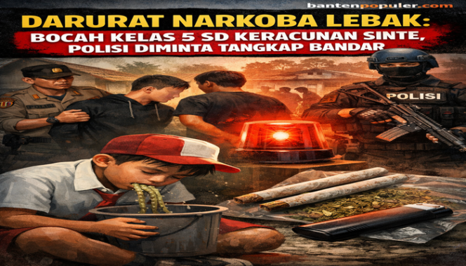 
					Ilustrasi kasus dugaan penyalahgunaan narkoba jenis tembakau sintetis yang menimpa seorang siswa SD di Desa Tambak Baya, Cibadak, Lebak. Polisi mengamankan terduga pelaku, sementara warga mendesak penangkapan bandar.