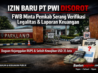 Gerbang PT Parkland World Indonesia di Cikande, Kabupaten Serang. FWB meminta Pemkab Serang berhati-hati menerbitkan izin baru terkait dugaan kejanggalan RUPS dan selisih kewajiban imbalan kerja. (Foto: Dok. Bantenpopuler.com)