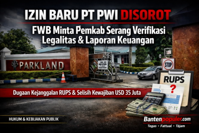 					Gerbang PT Parkland World Indonesia di Cikande, Kabupaten Serang. FWB meminta Pemkab Serang berhati-hati menerbitkan izin baru terkait dugaan kejanggalan RUPS dan selisih kewajiban imbalan kerja. (Foto: Dok. Bantenpopuler.com)