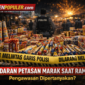 Tumpukan petasan di lapak dagang dengan garis polisi dan kehadiran aparat, menggambarkan sorotan terhadap maraknya peredaran petasan di kawasan Pasar Rangkasbitung selama Ramadan. (Gambar: Ilutrasi/Bantenpopuler.com)