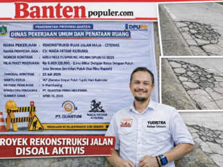 Ketua Umum Baralak Nusantara, Yudistra, menyoroti kondisi Ruas Jalan Maja–Citeras yang diduga mengalami kerusakan meski proyek rekonstruksi baru selesai dilaksanakan melalui APBD Provinsi Banten Tahun Anggaran 2025. (Gambar: Dok, Bantenpopuler.com)