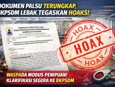 Surat mutasi ASN palsu yang mencatut nama BKPSDM Kabupaten Lebak. BKPSDM memastikan surat tersebut tidak sah dan meminta masyarakat waspada terhadap modus penipuan. (Gambar: Ilustrasi Hoaks/Bantenpopuler.com)