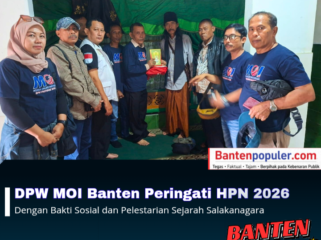 Pengurus DPW MOI Banten melaksanakan bakti sosial, wakaf buku yasin, serta edukasi sejarah dalam rangka Hari Pers Nasional 2026 di Situs Salakanagara, Cihunjuran, Mandalawangi, Pandeglang.