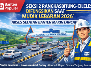 Ilustrasi pengoperasian fungsional Seksi 2 Rangkasbitung–Cileles pada Jalan Tol Serang–Panimbang selama arus mudik dan balik Lebaran 2026. Ruas ini dibuka untuk mendukung kelancaran akses menuju wilayah selatan Banten.
