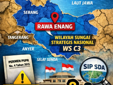 Ilustrasi peta wilayah sungai strategis nasional (WS C3) yang menunjukkan Rawa Enang berada dalam kewenangan pemerintah pusat sesuai regulasi Kementerian PUPR.