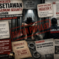 Ilustrasi narapidana di dalam sel maximum security dengan latar kolase elemen berita, dokumen hukum, dan headline, disertai cap air “BANTEN POPULER” yang menyoroti kasus Deki Setiawan.