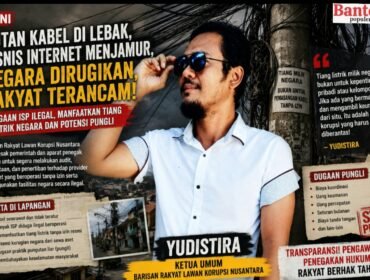 Ilustrasi Yudistira, Ketua Umum BARALAK Nusantara, menyoroti dugaan maraknya provider internet ilegal yang memanfaatkan tiang listrik milik negara serta potensi praktik pungutan liar dalam pemasangan jaringan internet di Kabupaten Lebak. Ia mendorong audit, pendataan, dan penegakan hukum secara transparan., by: bantenpopuler