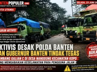 Aktivis mendesak Polda Banten dan Pemerintah Provinsi Banten mengambil tindakan tegas terhadap aktivitas tambang galian C di Desa Nanggung, Kecamatan Kopo, yang diduga menyebabkan jalan berlumpur, berdebu, dan membahayakan pengguna jalan.