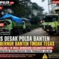 Deretan truk pengangkut material tambang galian C melintas di jalan Desa Nanggung, Kecamatan Kopo, Kabupaten Serang, yang menjadi sorotan aktivis karena dinilai mengabaikan keselamatan pengguna jalan