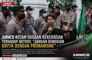 Dugaan Kekerasan Aktivis, AMMCB Desak DPP PDIP Bertindak