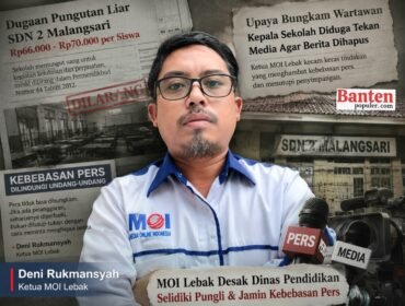 Ketua Perkumpulan Media Online Indonesia (MOI) Kabupaten Lebak, Deni Rukmansyah, mengecam dugaan upaya membungkam wartawan terkait pemberitaan dugaan pungutan liar di SDN 2 Malangsari. MOI mendesak Dinas Pendidikan mengusut tuntas dugaan pelanggaran serta menjamin kebebasan pers.