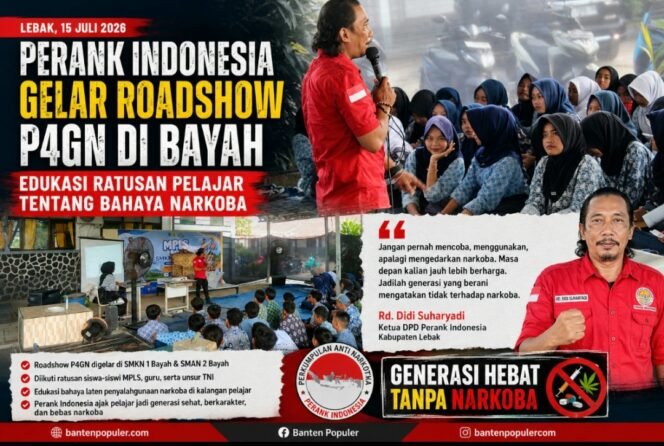 
					Perank Indonesia Roadshow P4GN di Bayah, Edukasi Ratusan Pelajar Bahaya Narkoba