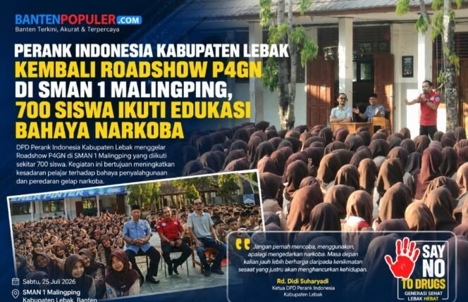 
					Perank Indonesia Kabupaten Lebak Gelar Roadshow P4GN di SMAN 1 Malingping, 700 Siswa Ikuti Edukasi Bahaya Narkoba