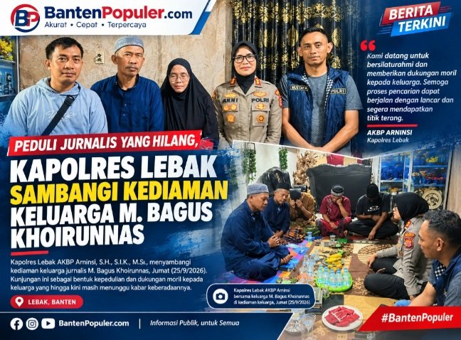 Peduli Jurnalis yang Hilang, Kapolres Lebak Sambangi Keluarga M. Bagus Khoirunnas