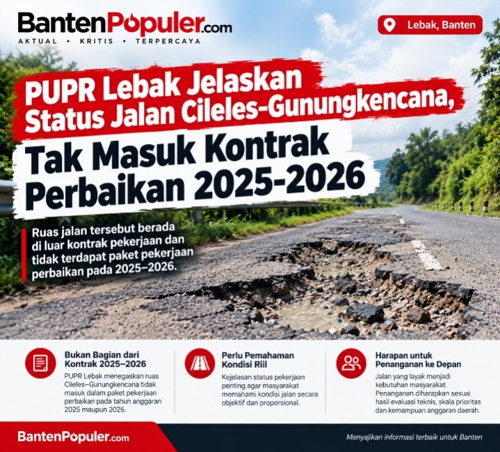 PUPR Lebak Jelaskan Status Jalan Cileles-Gunungkencana, Tak Masuk Kontrak Perbaikan 2025-2026