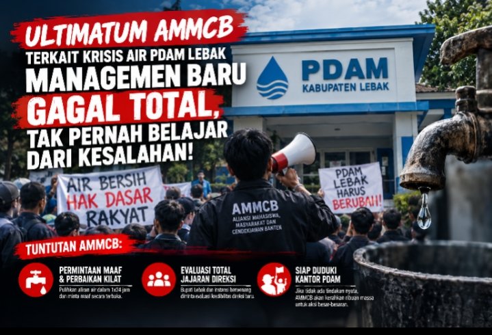 Aliansi AMMCB Ancam Kepung Kantor PDAM Lebak: “Manajemen Baru Gagal Total, Tak Pernah Belajar dari Kesalahan!