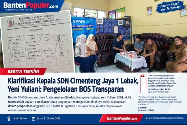 Kepala SDN Cimenteng Jaya 1 Bantah Dugaan Pemalsuan Tanda Tangan, Yeni Yuliani: Pengelolaan BOS Transparan